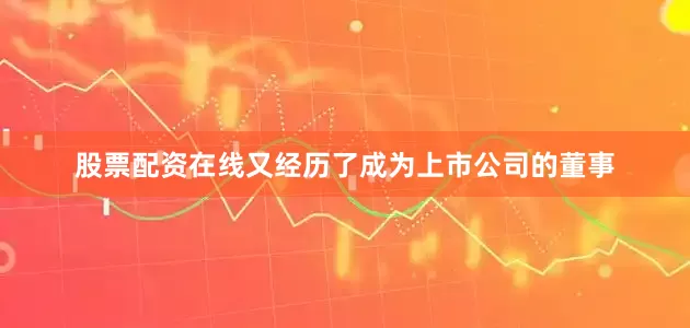 股票配资在线又经历了成为上市公司的董事